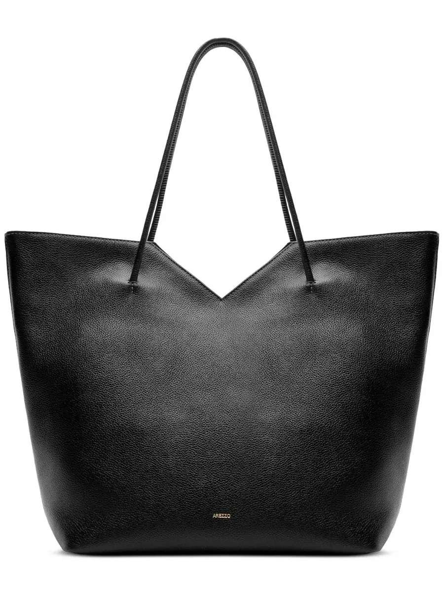 Сумка-шопер Sarah Large Leather Tote Arezzo — изображение 2 из 5, черный