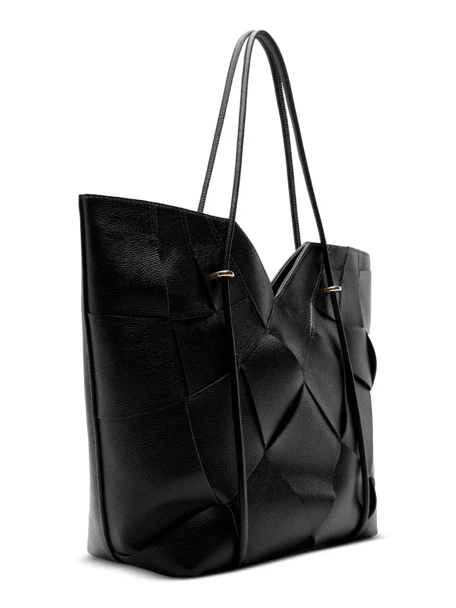 Сумка-шопер Sarah Large Leather Tote Arezzo — изображение 3 из 5, черный