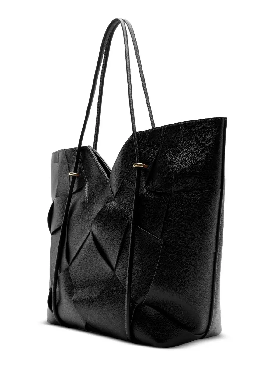 Сумка-шопер Sarah Large Leather Tote Arezzo — изображение 5 из 5, черный