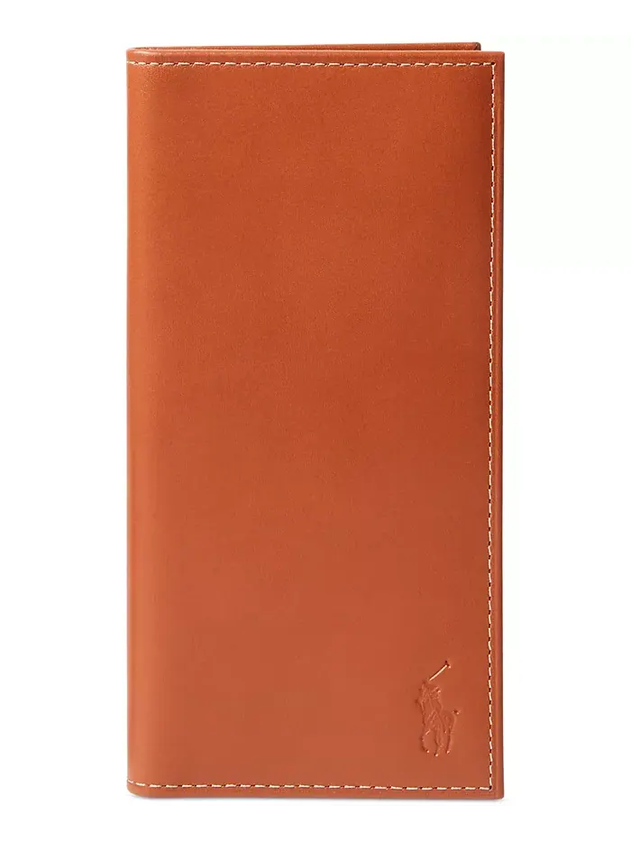 Мужской узкий бумажник из лакированной кожи Polo Ralph Lauren