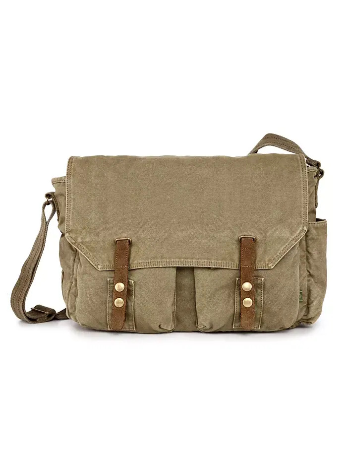 Сумка-мессенджер Coastal Canvas TSD BRAND — изображение 1 из 11, оливковый