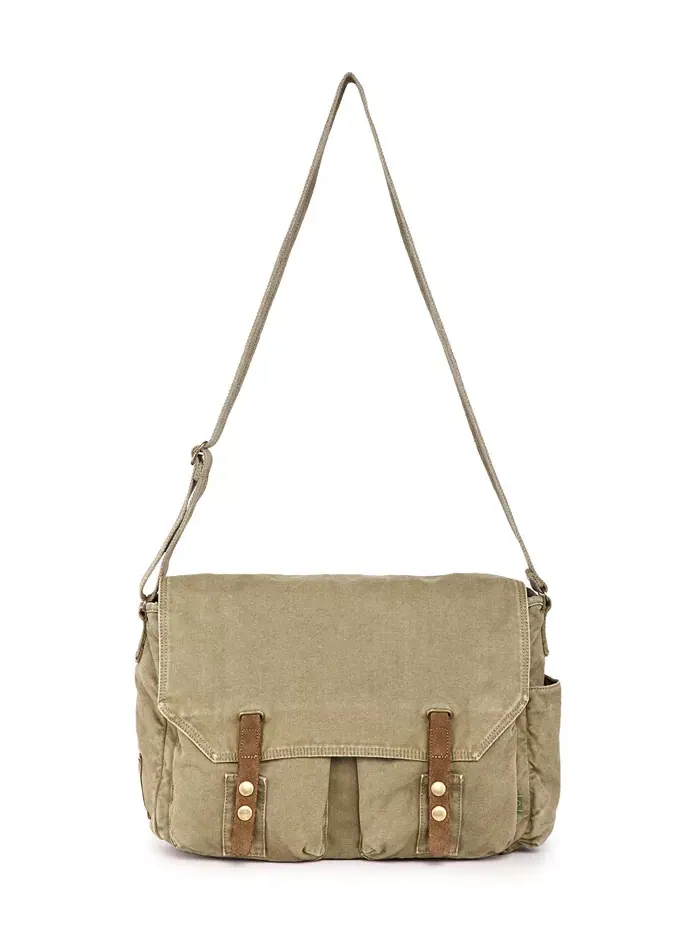 Сумка-мессенджер Coastal Canvas TSD BRAND — изображение 2 из 11, оливковый