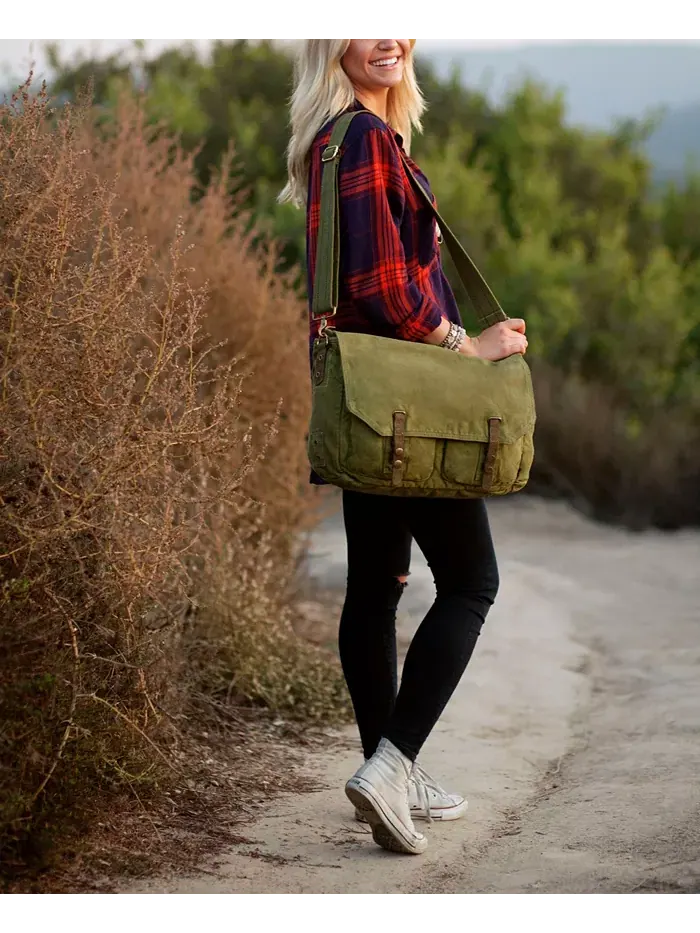 Сумка-мессенджер Coastal Canvas TSD BRAND — изображение 11 из 11, оливковый
