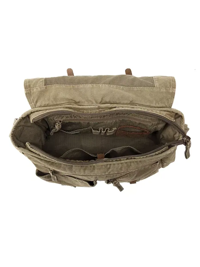 Сумка-мессенджер Coastal Canvas TSD BRAND — изображение 3 из 11, оливковый