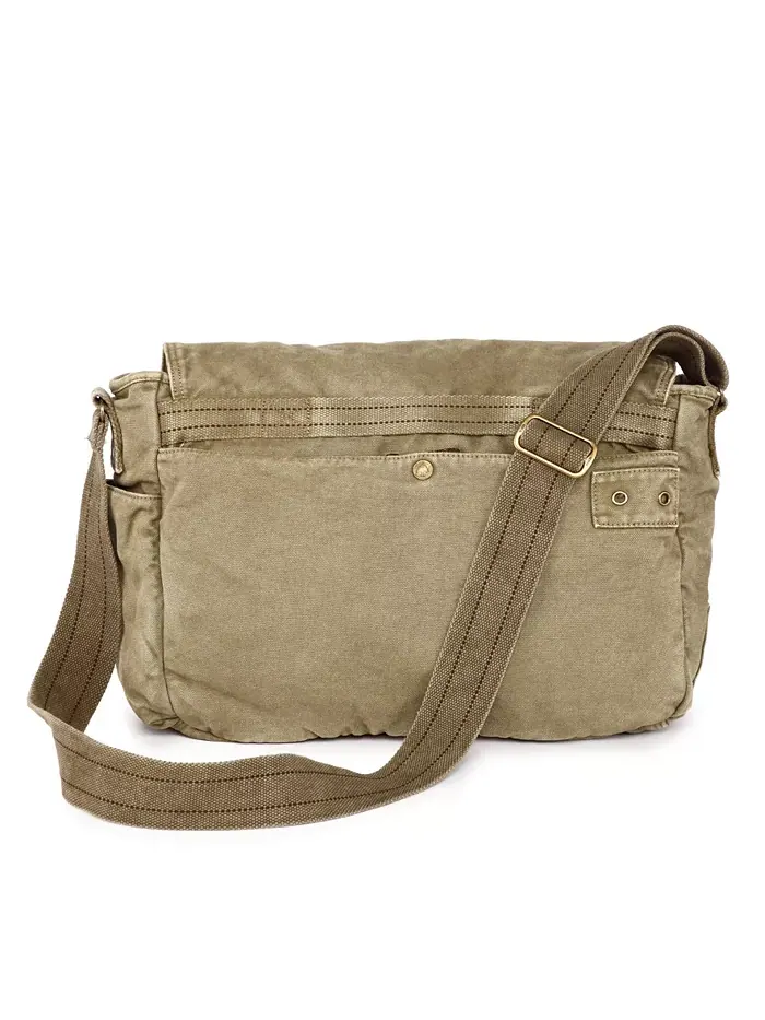 Сумка-мессенджер Coastal Canvas TSD BRAND — изображение 4 из 11, оливковый