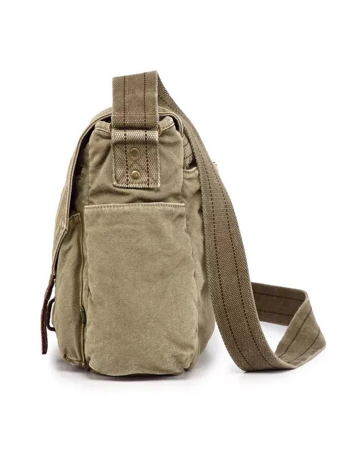 Сумка-мессенджер Coastal Canvas TSD BRAND — изображение 6 из 11, оливковый
