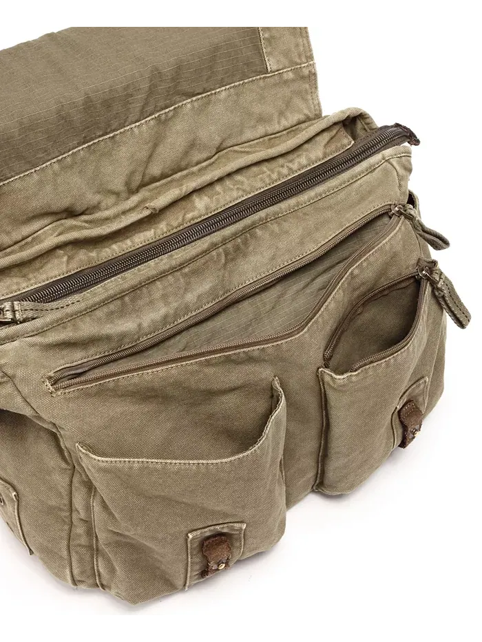 Сумка-мессенджер Coastal Canvas TSD BRAND — изображение 7 из 11, оливковый