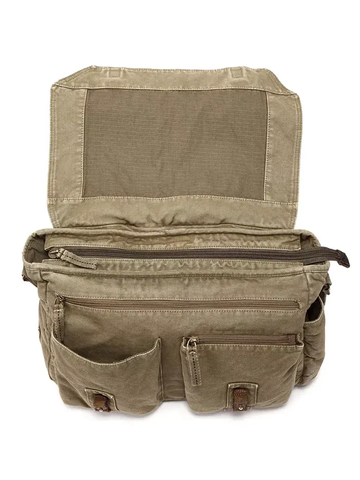 Сумка-мессенджер Coastal Canvas TSD BRAND — изображение 8 из 11, оливковый