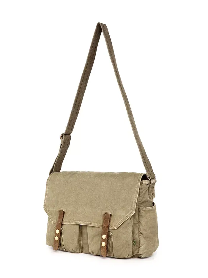 Сумка-мессенджер Coastal Canvas TSD BRAND — изображение 10 из 11, оливковый