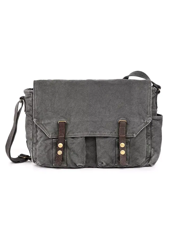 Сумка-мессенджер Coastal Canvas TSD BRAND — изображение 1 из 10, темный серый