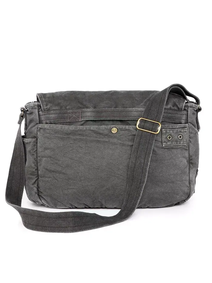 Сумка-мессенджер Coastal Canvas TSD BRAND — изображение 4 из 10, темный серый