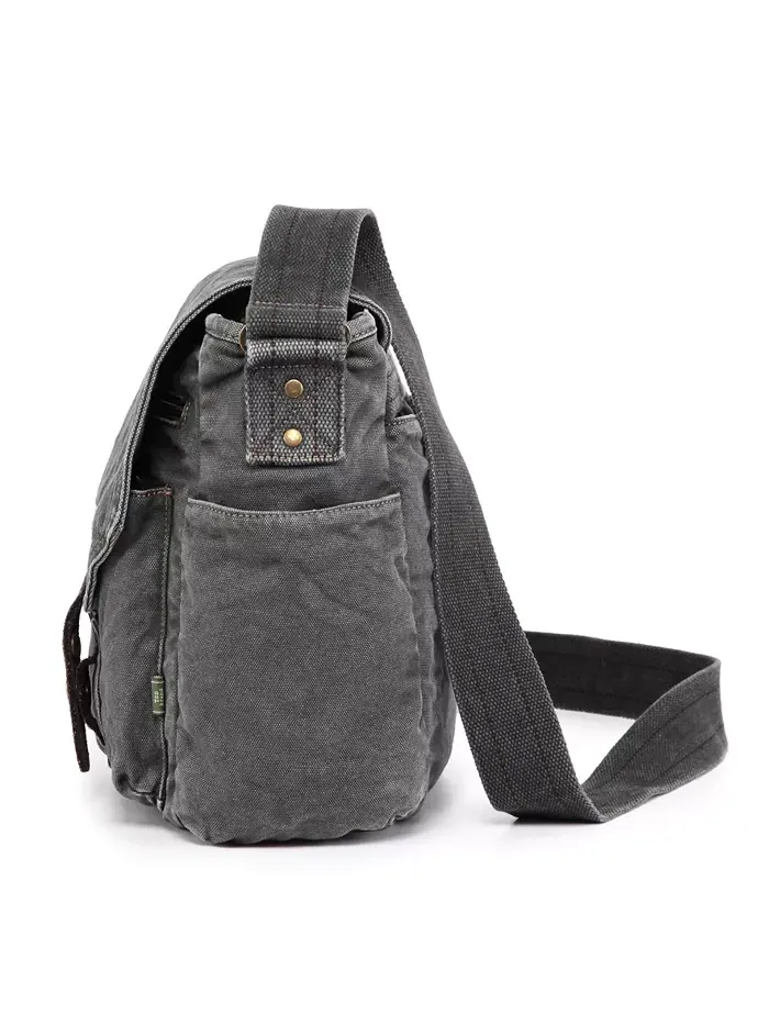 Сумка-мессенджер Coastal Canvas TSD BRAND — изображение 6 из 10, темный серый