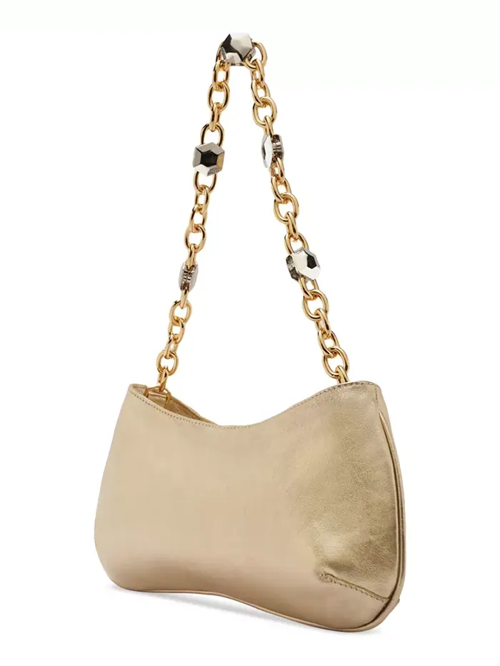 Сумка Luna Small Leather Baguette Arezzo — изображение 2 из 7, платиновый