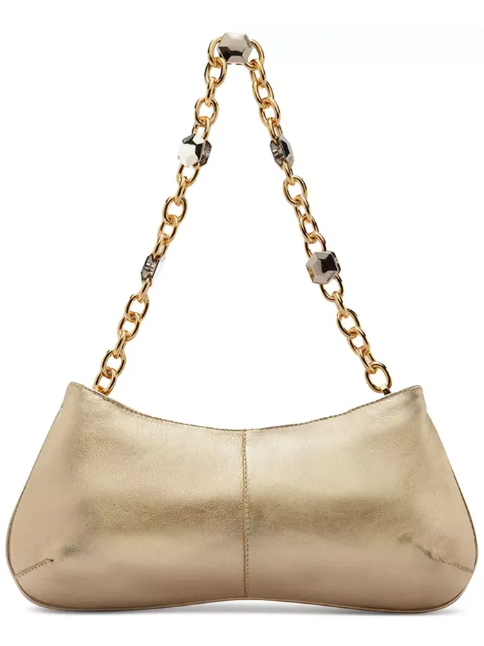 Сумка Luna Small Leather Baguette Arezzo — изображение 3 из 7, платиновый