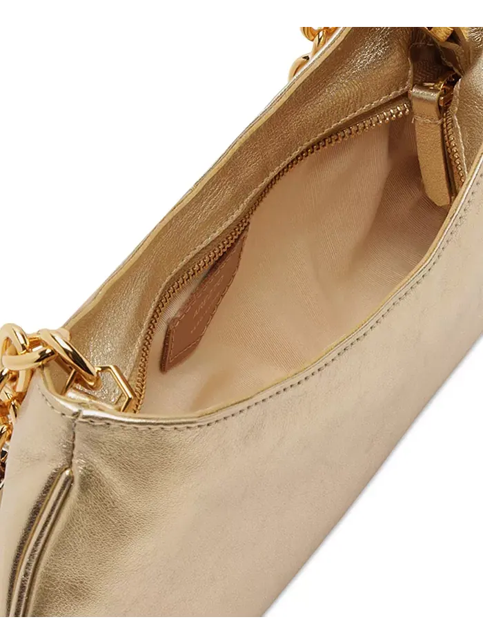 Сумка Luna Small Leather Baguette Arezzo — изображение 4 из 7, платиновый