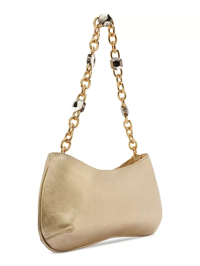 Сумка Luna Small Leather Baguette Arezzo — изображение 5 из 7, платиновый
