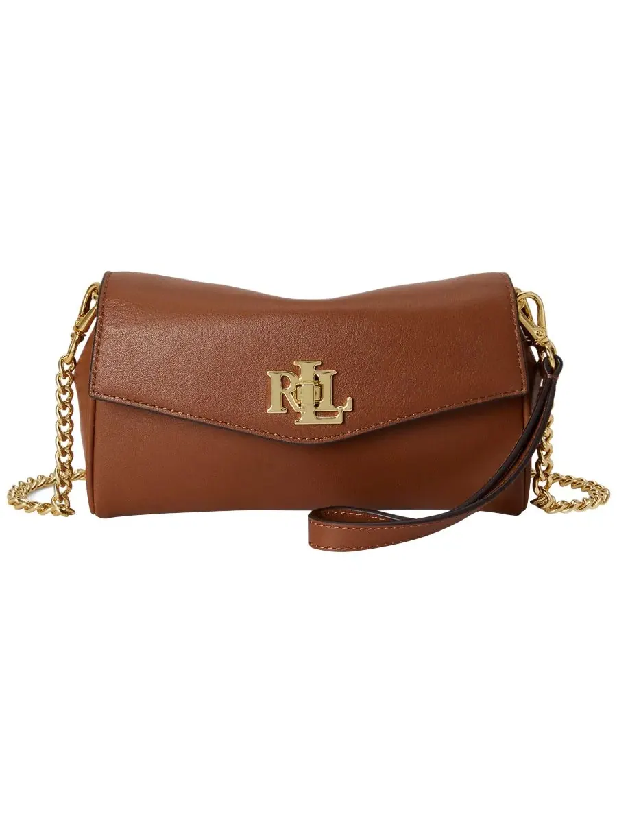Кошелек-кроссбоди Turnlock Leather Wristlet Lauren Ralph Lauren — изображение 1 из 6, бежевый