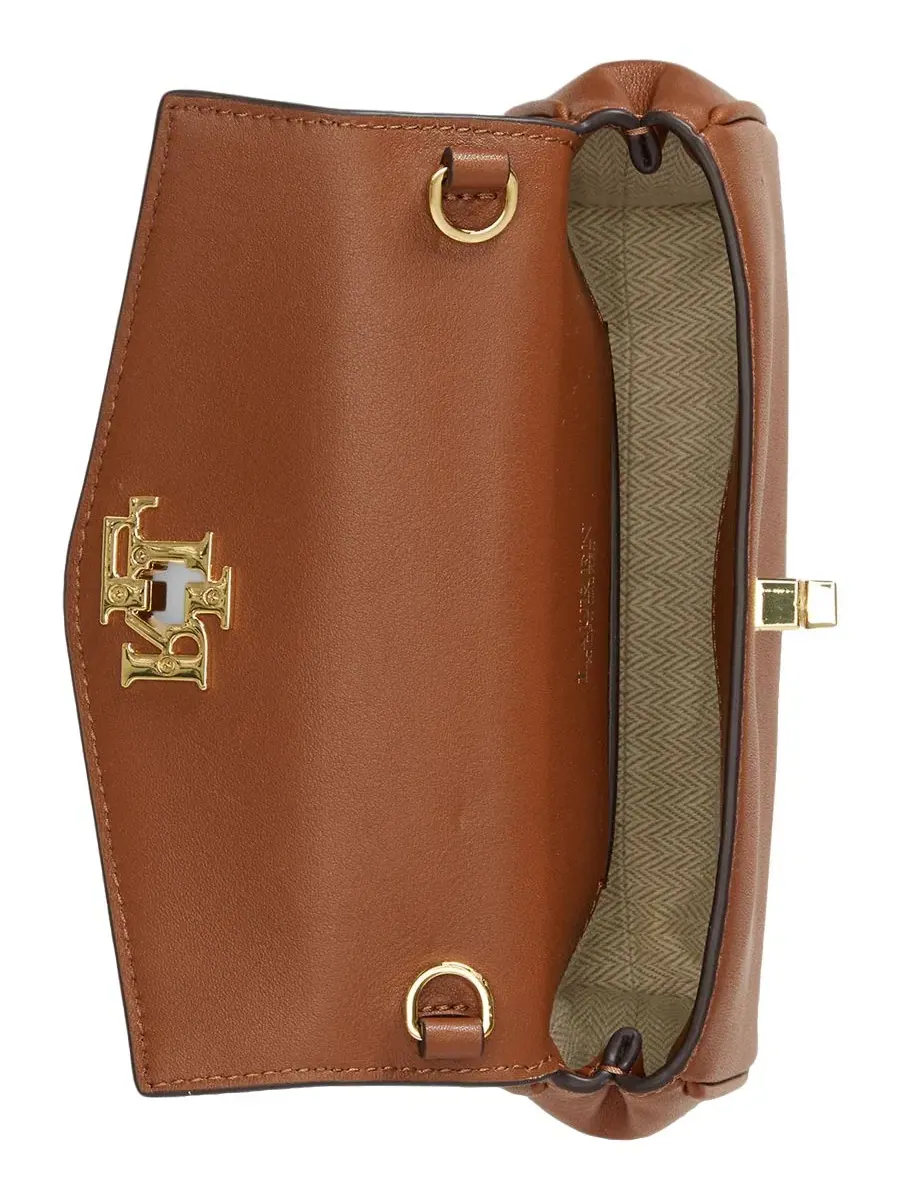 Кошелек-кроссбоди Turnlock Leather Wristlet Lauren Ralph Lauren — изображение 4 из 6, бежевый