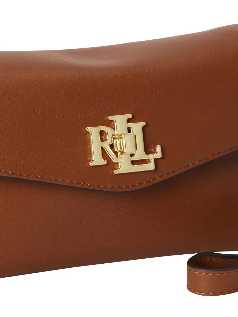 Кошелек-кроссбоди Turnlock Leather Wristlet Lauren Ralph Lauren — изображение 5 из 6, бежевый