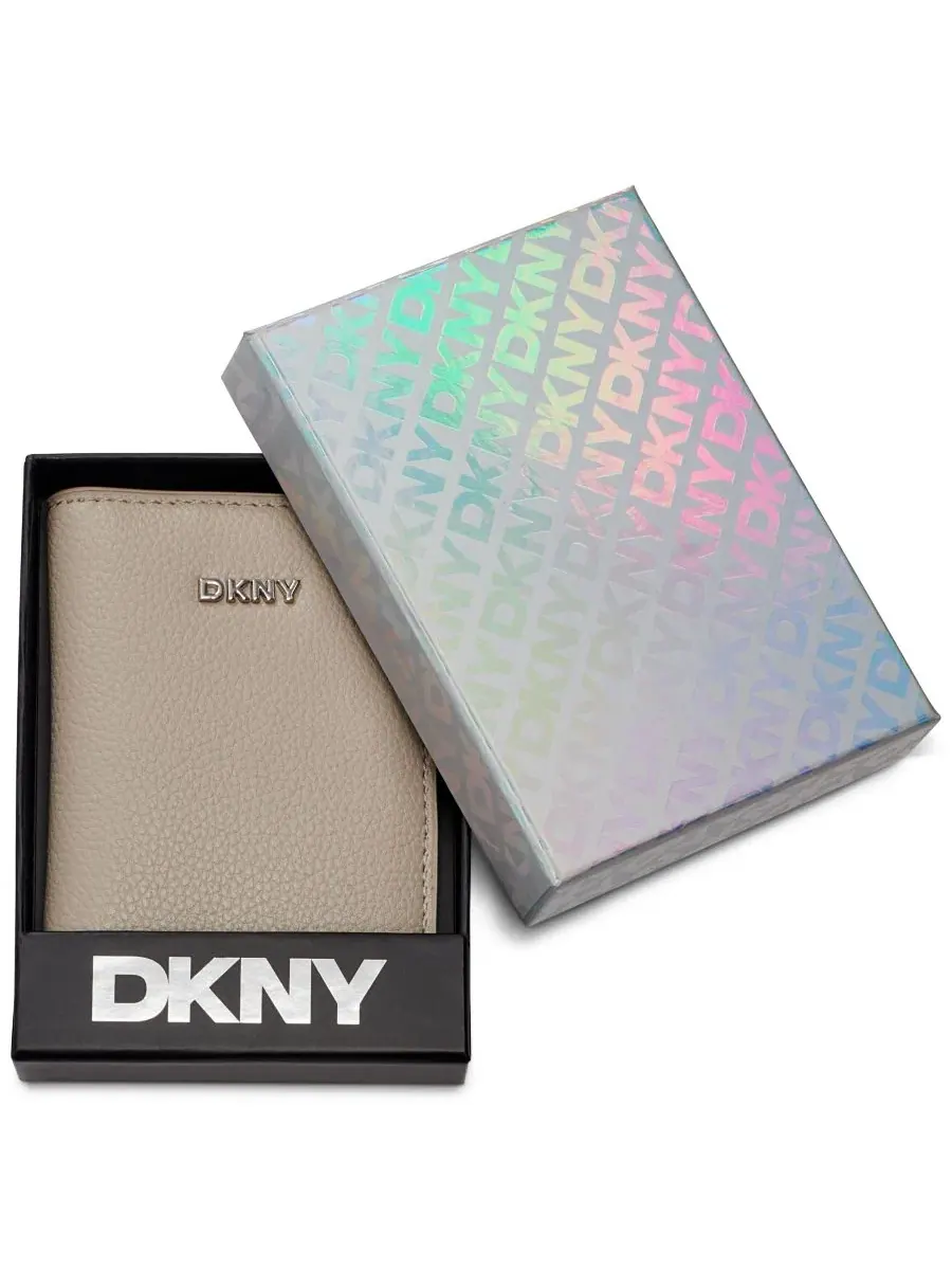 Мини-портмоне Lilah с застежкой-кнопкой в коробке Dkny — изображение 5 из 5, бежевый
