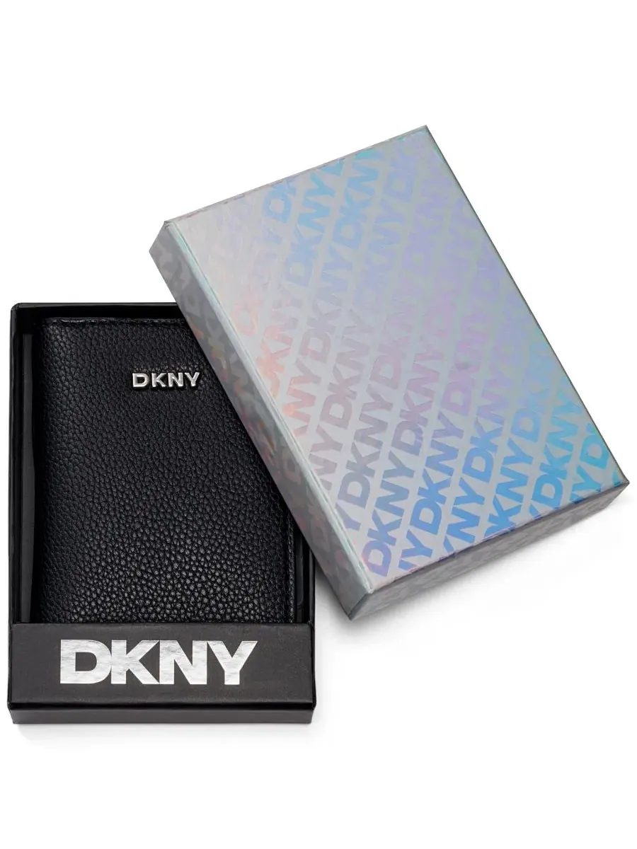 Мини-портмоне Lilah с застежкой-кнопкой в коробке Dkny — изображение 5 из 5, черный