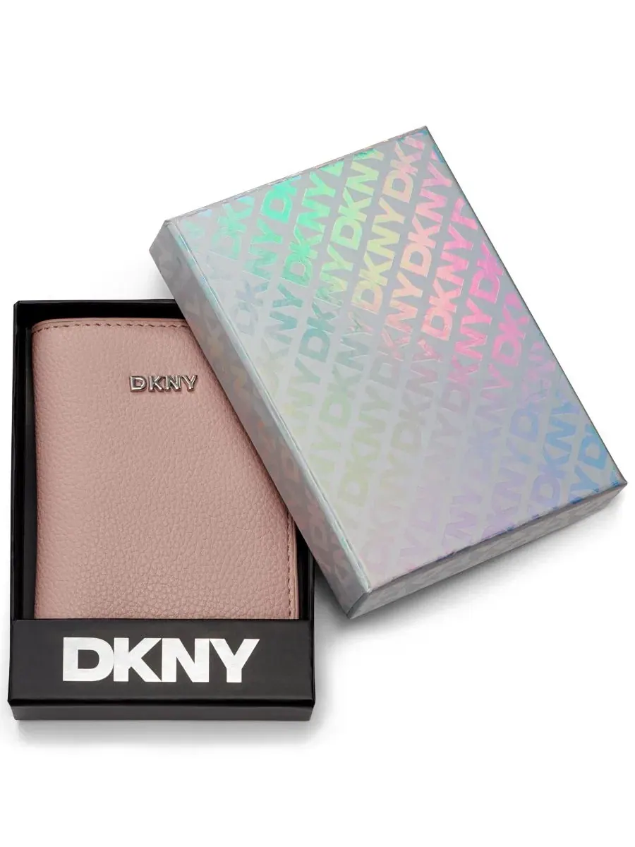 Мини-портмоне Lilah с застежкой-кнопкой в коробке Dkny — изображение 5 из 5, розовый
