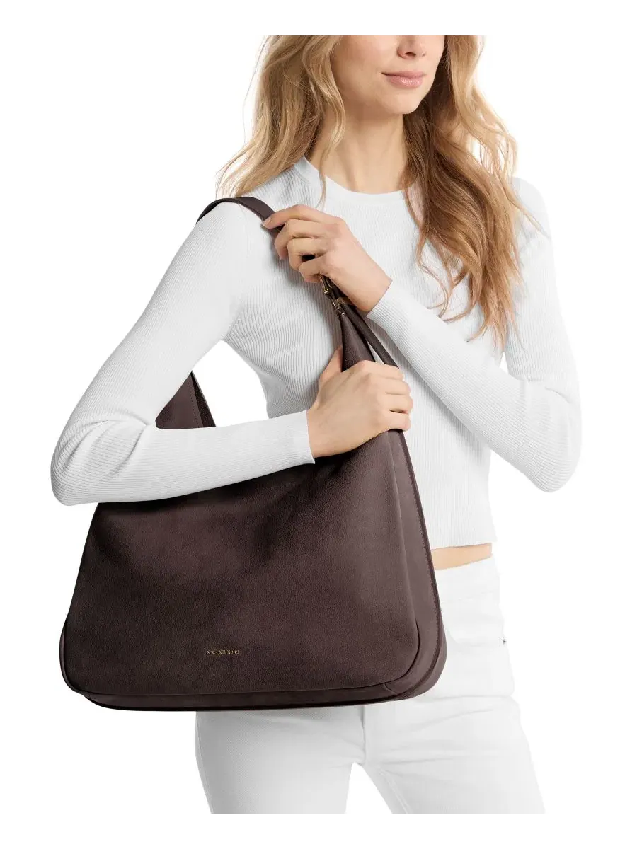 Сумка большая через плечо кожа (тело и отделка) Michael Kors Nolita Nubuck Hobo — изображение 3 из 3, шоколад