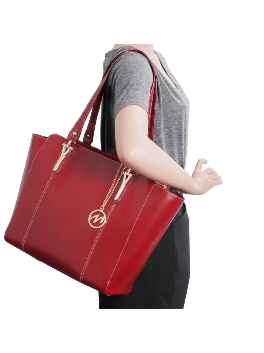 Сумка-шопер с ключницей Alicia Ladies Tote with Tablet Pocket McKlein — изображение 5 из 12, красный