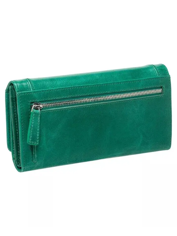 Безопасный трехслойный кошелек South Beach RFID Mancini — изображение 3 из 5, зеленый