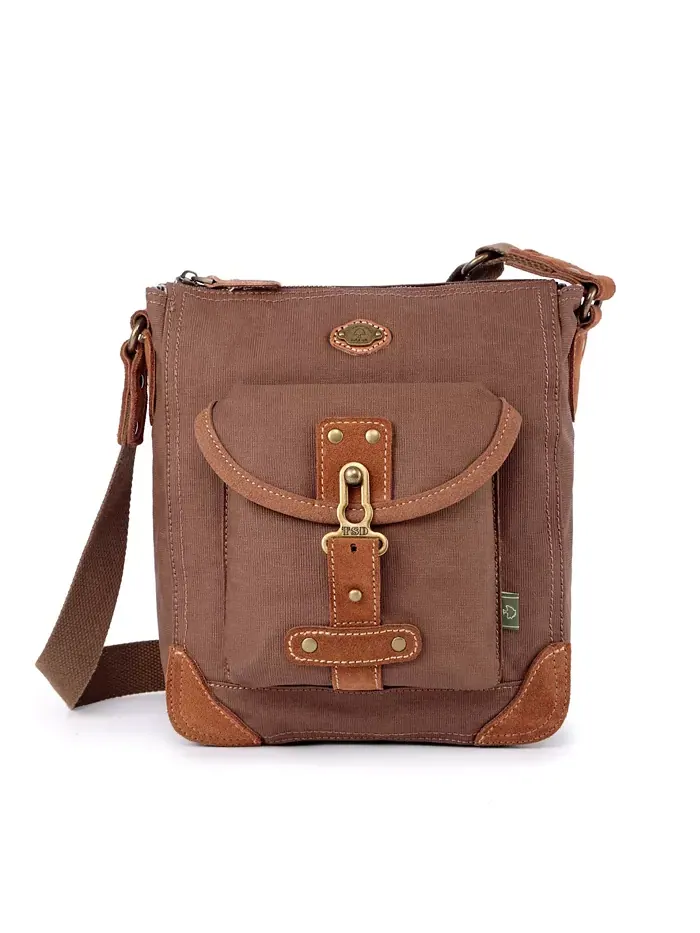 Сумка через плечо Dolphin Canvas TSD BRAND — изображение 1 из 10, коричневый/бежевый