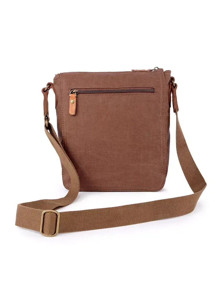 Сумка через плечо Dolphin Canvas TSD BRAND — изображение 4 из 10, коричневый/бежевый