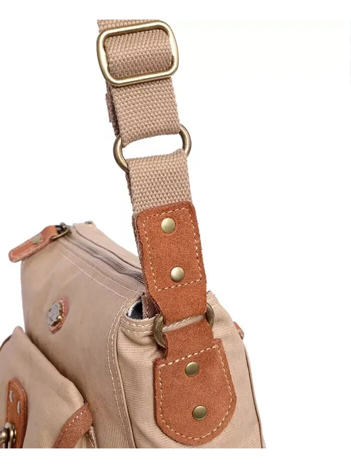 Сумка через плечо Dolphin Canvas TSD BRAND — изображение 8 из 18, бежевый