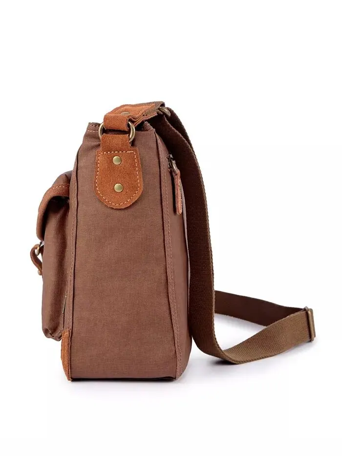Сумка через плечо Dolphin Canvas TSD BRAND — изображение 20 из 23, коричневый