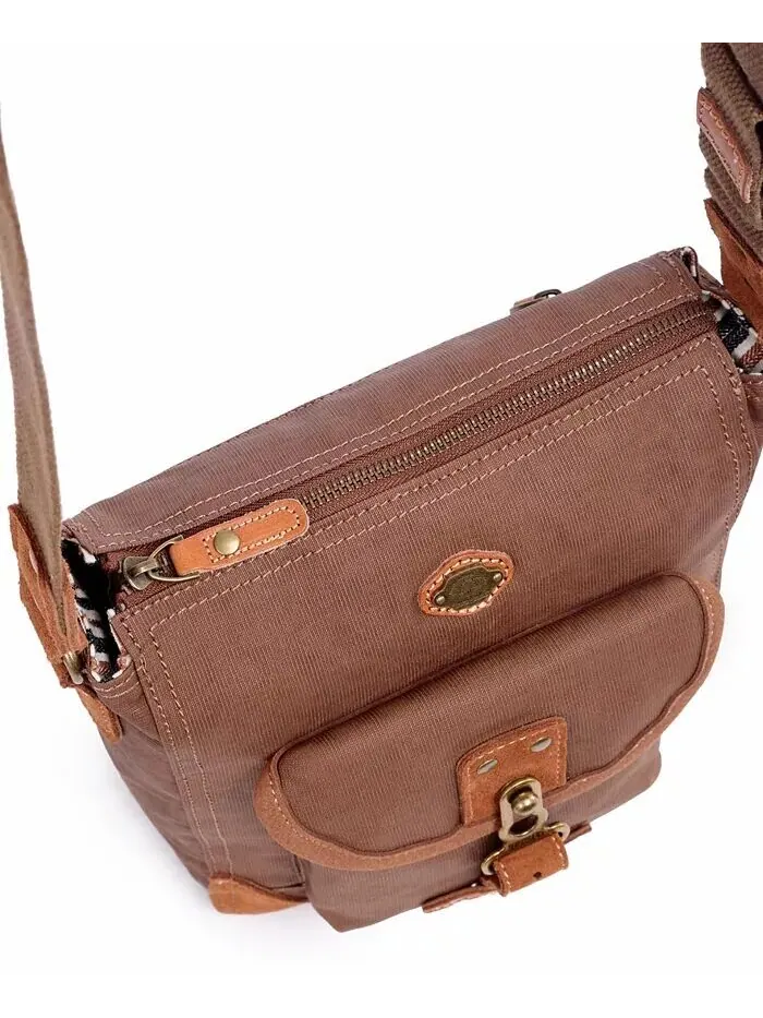 Сумка через плечо Dolphin Canvas TSD BRAND — изображение 21 из 23, коричневый