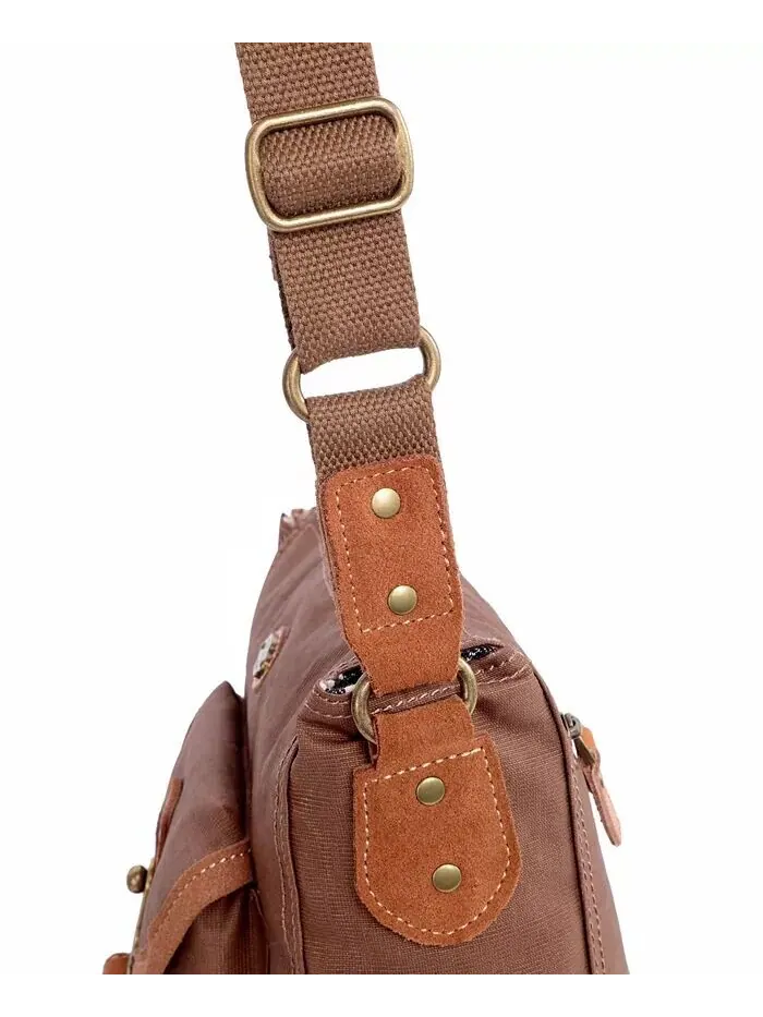 Сумка через плечо Dolphin Canvas TSD BRAND — изображение 22 из 23, коричневый
