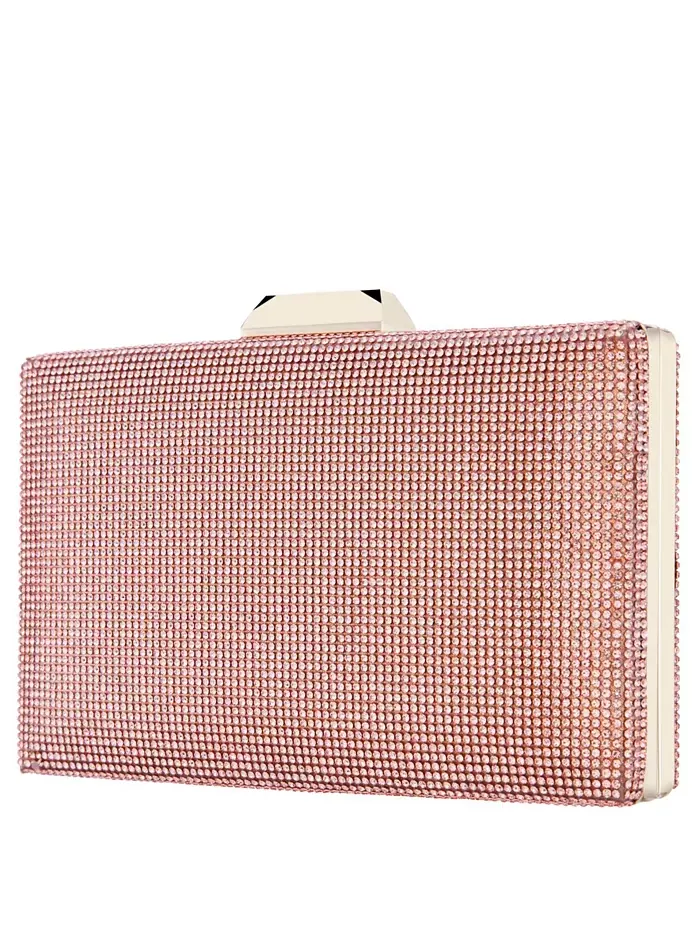 Женская кристальная сумочка-клатч Minaudiere Nina — изображение 1 из 5, розовый золотистый
