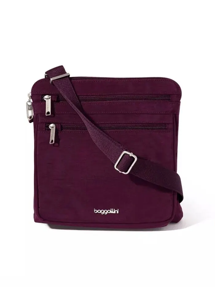 Большая сумка через плечо Baggillini Securtex Anti-Theft Baggallini — изображение 1 из 4, малина