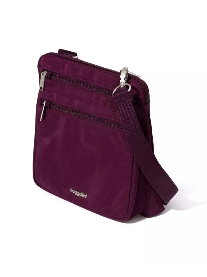 Большая сумка через плечо Baggillini Securtex Anti-Theft Baggallini — изображение 2 из 4, малина