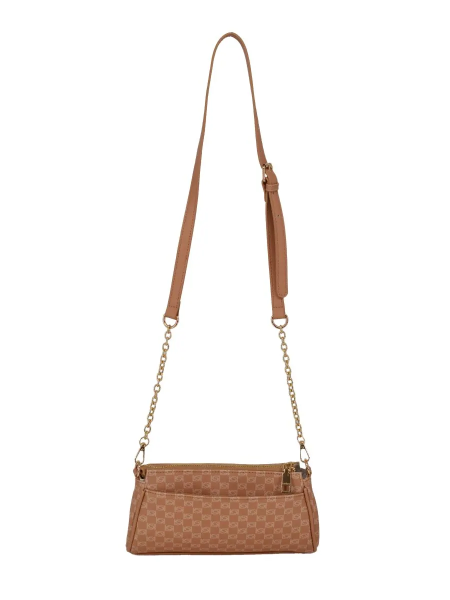 Женская сумка через плечо Adela Monogram Baguette Bebe — изображение 2 из 4, верблюжий