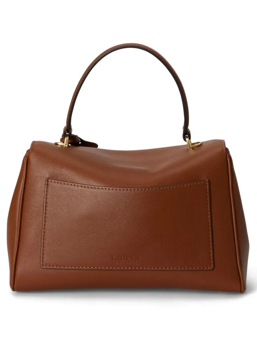 Сумка-шопер Farrah Leather Small Satchel Lauren Ralph Lauren — изображение 2 из 7, бежевый