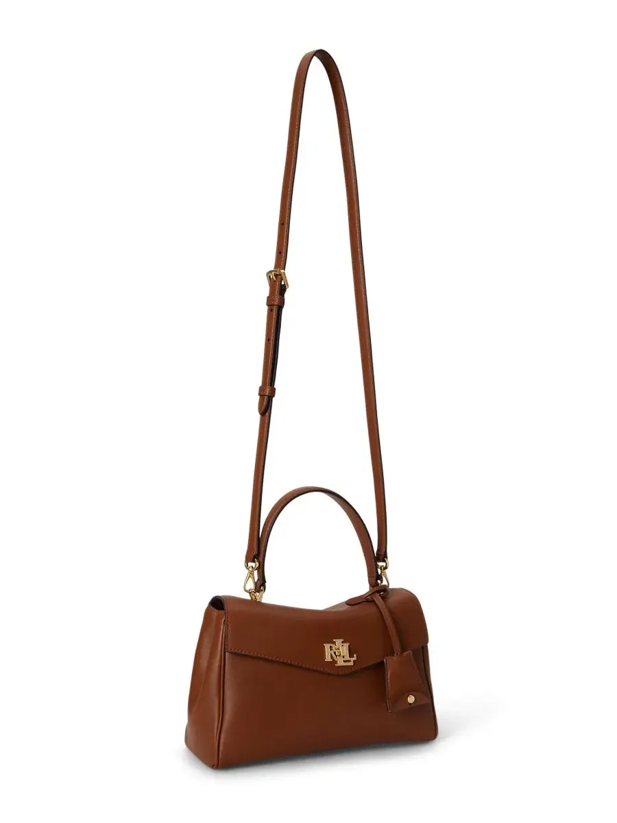 Сумка-шопер Farrah Leather Small Satchel Lauren Ralph Lauren — изображение 3 из 7, бежевый