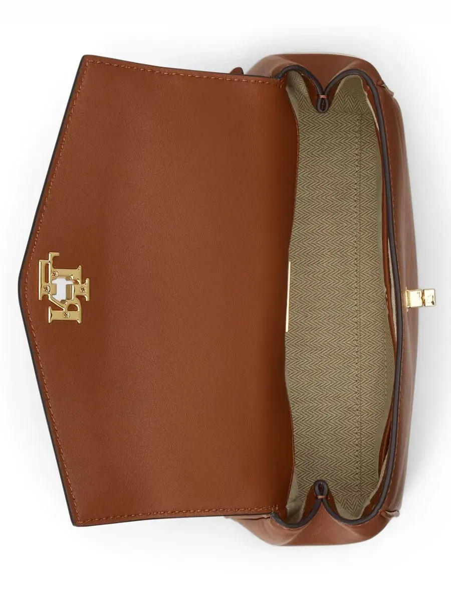 Сумка-шопер Farrah Leather Small Satchel Lauren Ralph Lauren — изображение 4 из 7, бежевый