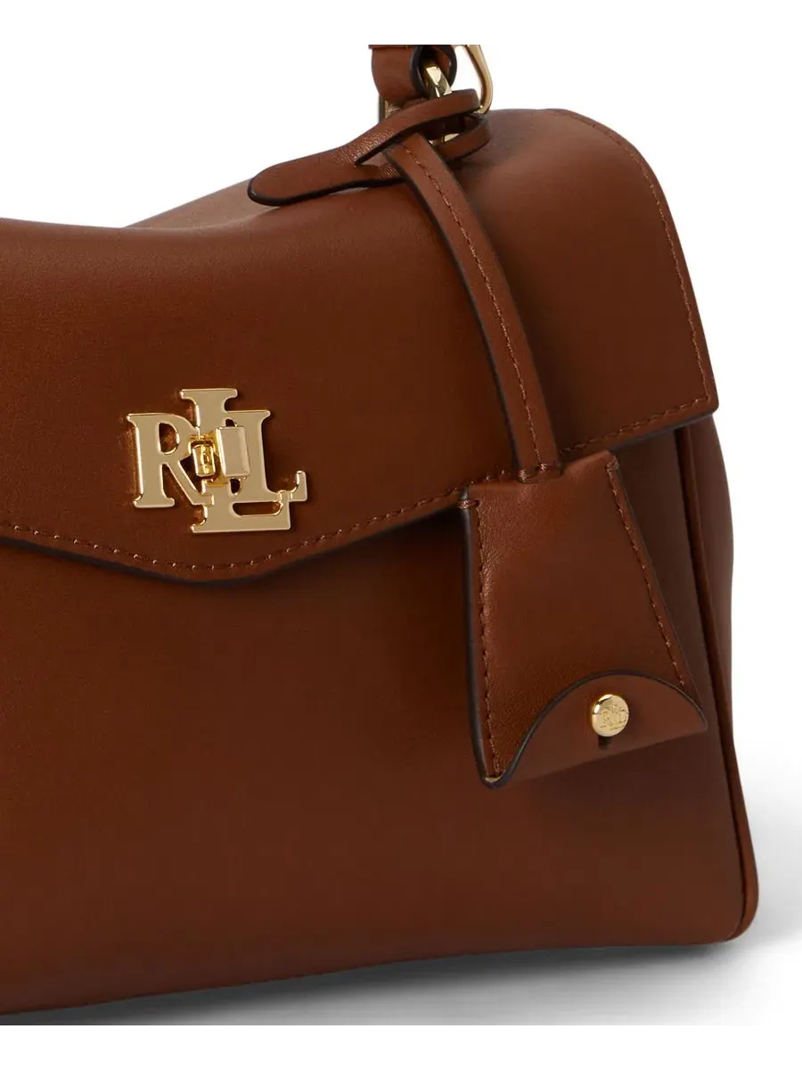 Сумка-шопер Farrah Leather Small Satchel Lauren Ralph Lauren — изображение 5 из 7, бежевый