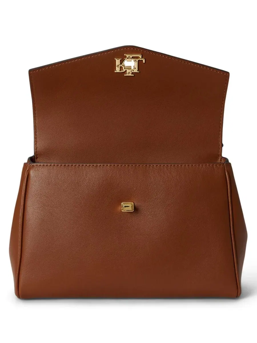 Сумка-шопер Farrah Leather Small Satchel Lauren Ralph Lauren — изображение 6 из 7, бежевый