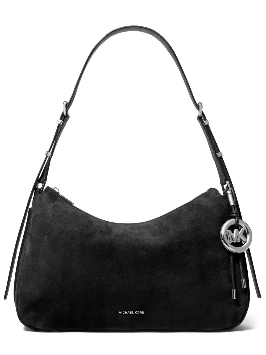 Сумка женская средняя шоппер Michael Kors Nolita Nubuck Convertible — изображение 1 из 3, черный/серебристый