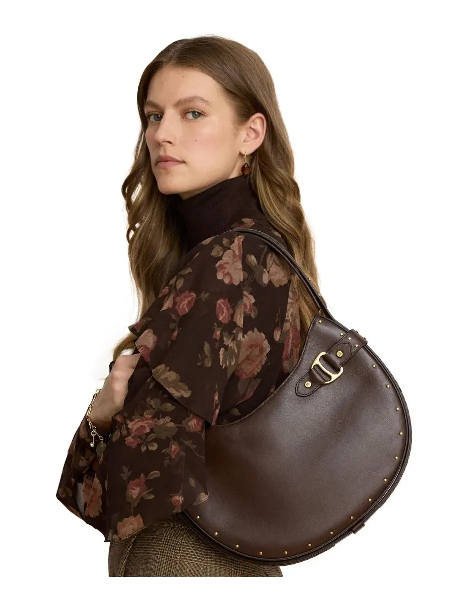 Сумка через плечо Tasha из кожи, средняя Lauren Ralph Lauren — изображение 6 из 6, коричневый