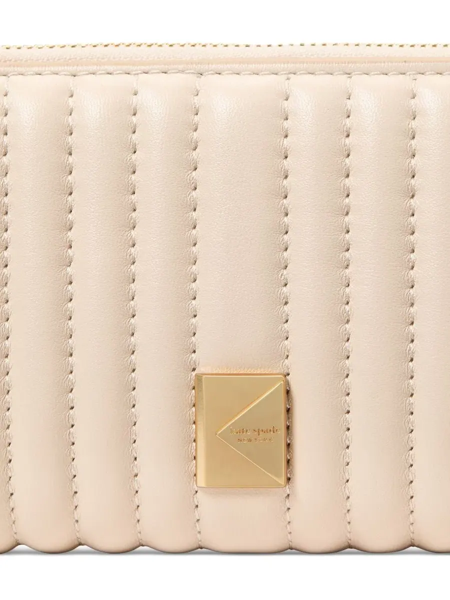 Кошелек-компакт из стеганой кожи Deco Quilted kate spade new york — изображение 4 из 4, молочное стекло
