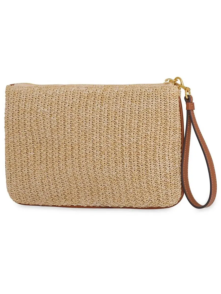 Конверт-клатч из соломы Ashlee Straw Envelope Wristlet Rebecca Minkoff — изображение 2 из 3, прозрачный