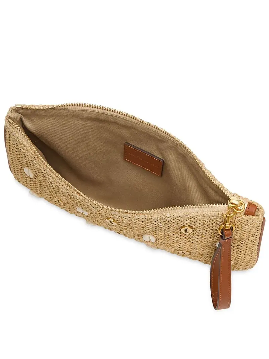Конверт-клатч из соломы Ashlee Straw Envelope Wristlet Rebecca Minkoff — изображение 3 из 3, прозрачный