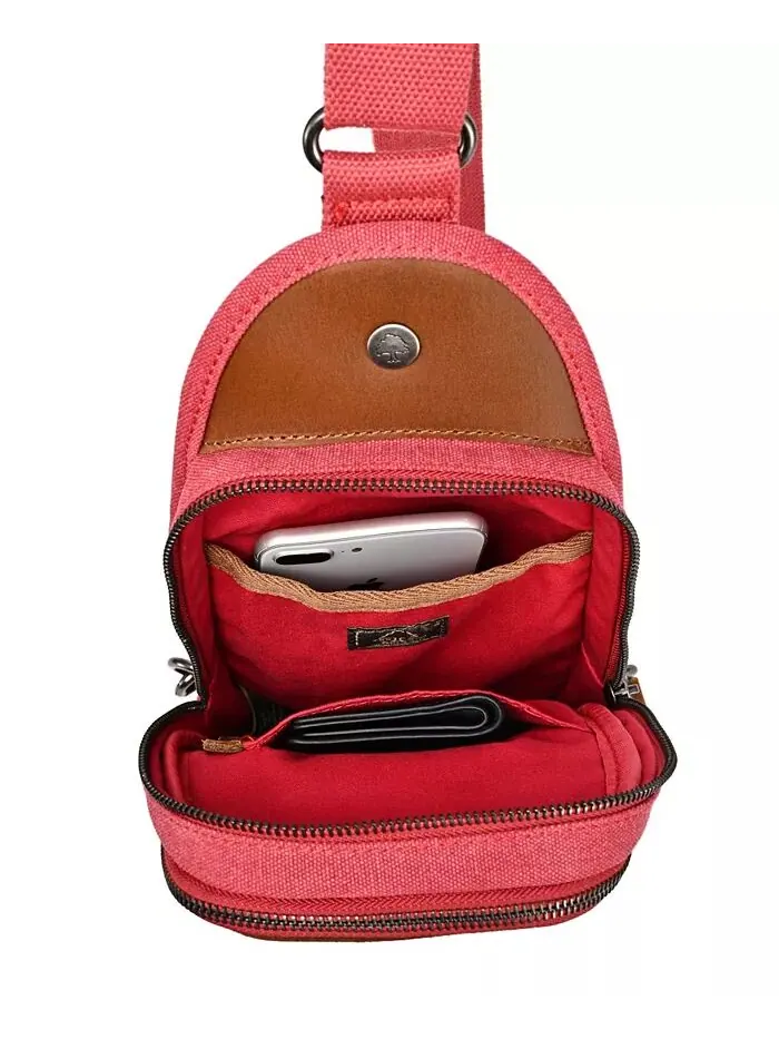 Сумка-слинг Canna Canvas TSD BRAND — изображение 2 из 10, красный